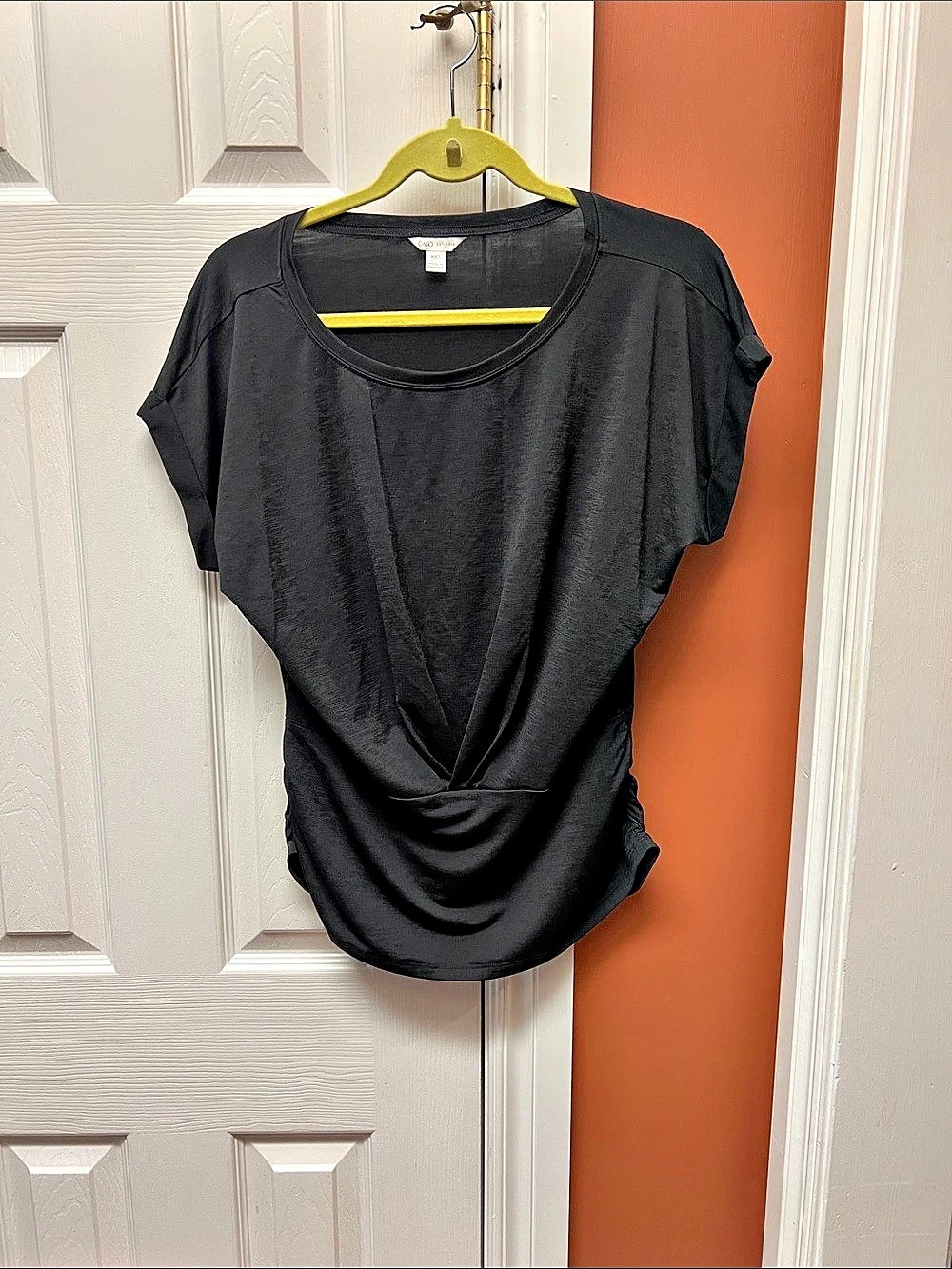 Cato Black Short Sleeve Top Size Medium Like New